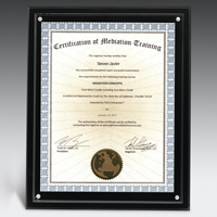 Magnetic Certificate Holder - Clear on Black - 8" x 10" Insert